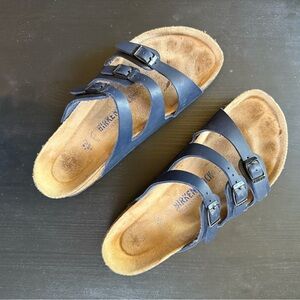 Birkenstock Dark Blue Triple Strap Sandals